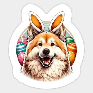 Chinook with Bunny Ears Enjoys Easter Egg Hunt Sticker
